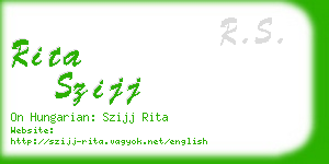 rita szijj business card